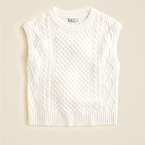 J. Crew Ivory Cable Knit Vest (runs large)